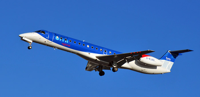 G-RJXG BMI British Midland Regional Embraer EMB-145EP plane