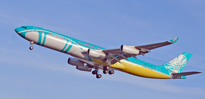 9Y-TJN Caribbean Airlines Airbus A340-313 plane