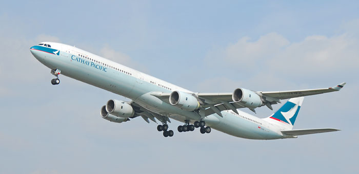 B-HQA Cathay Pacific Airways Airbus A340-642 plane