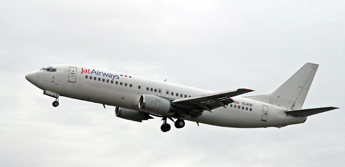 YU-AOR JAT Airways Boeing 737-4B7 plane