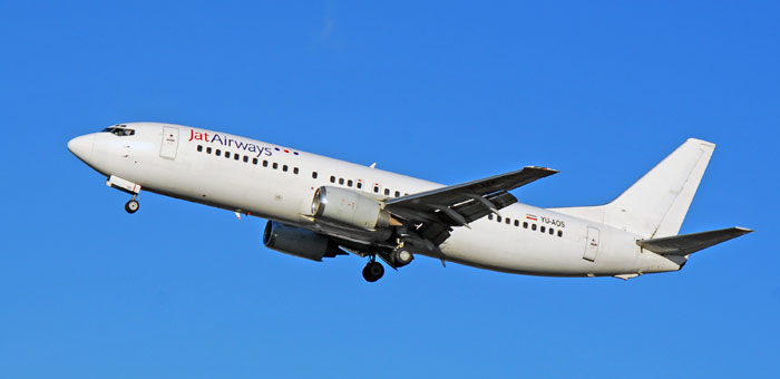 YU-AOS JAT Airways Boeing 737-4B7 plane