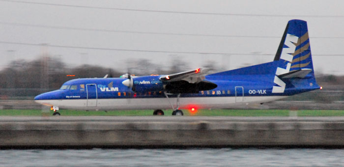 OO-VLK VLM Airlines Fokker 50 plane