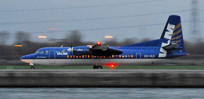 OO-VLO VLM Airlines Fokker 50 plane